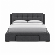 Fenbrook Transitional Grey Bed With Storage Drawers Queen Only
