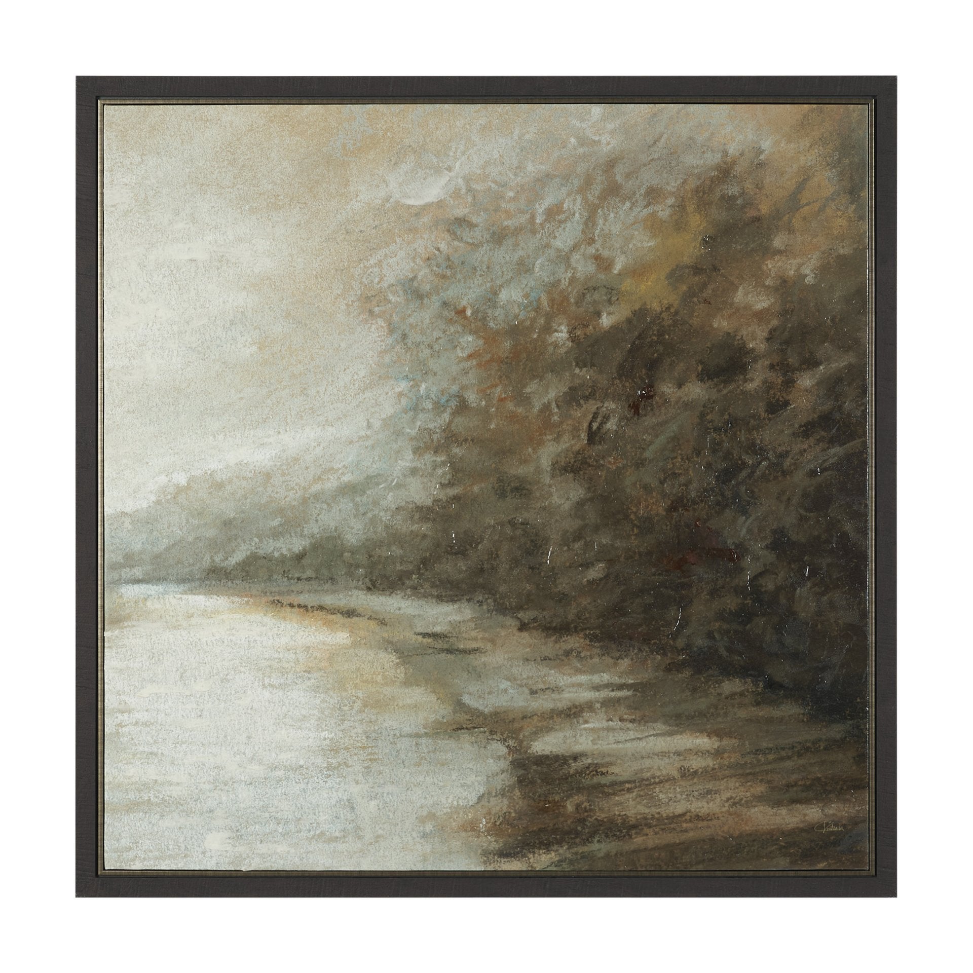 Forest Edge Hand-Embellished Textured Framed Canvas Artwork