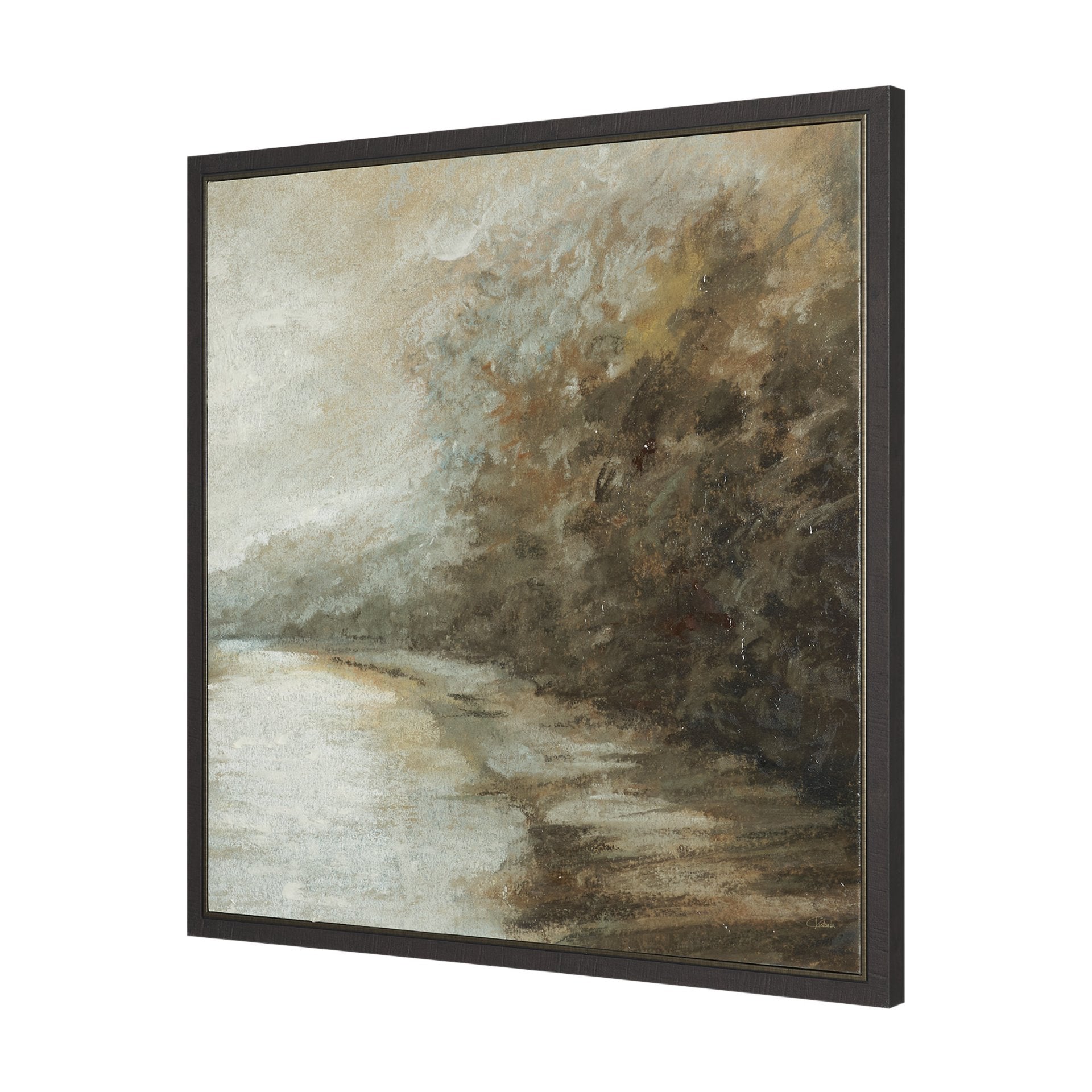 Forest Edge Hand-Embellished Textured Framed Canvas Artwork