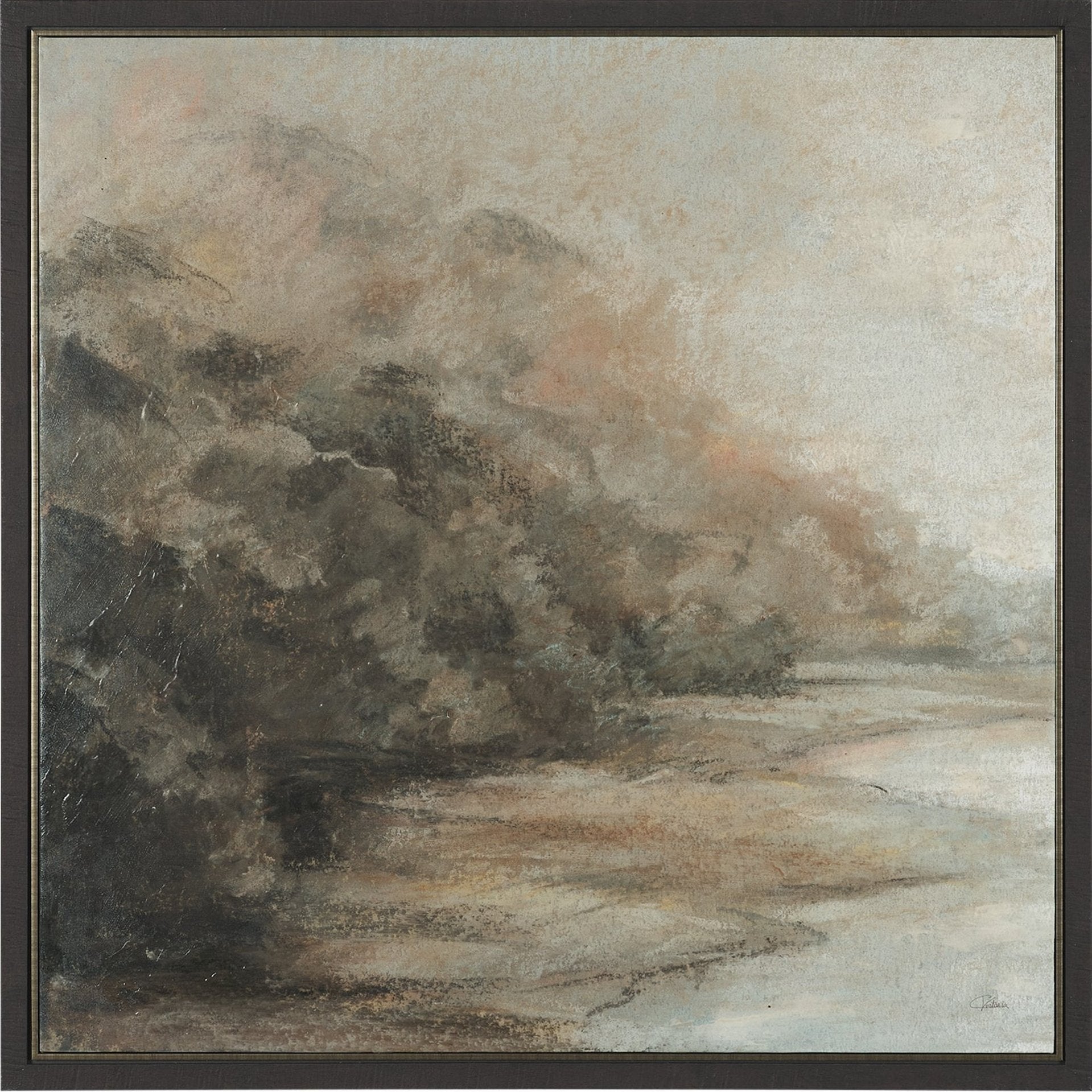 Forest Edge Hand-Embellished Textured Framed Canvas Artwork