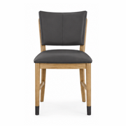 Franklin Dining Chair – Au Natural & Gray Leather