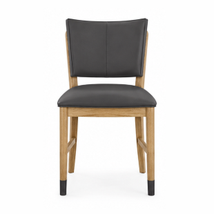 Franklin Dining Chair – Au Natural & Gray Leather