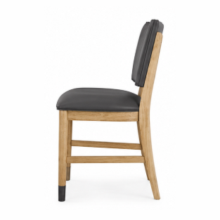 Franklin Dining Chair – Au Natural & Gray Leather