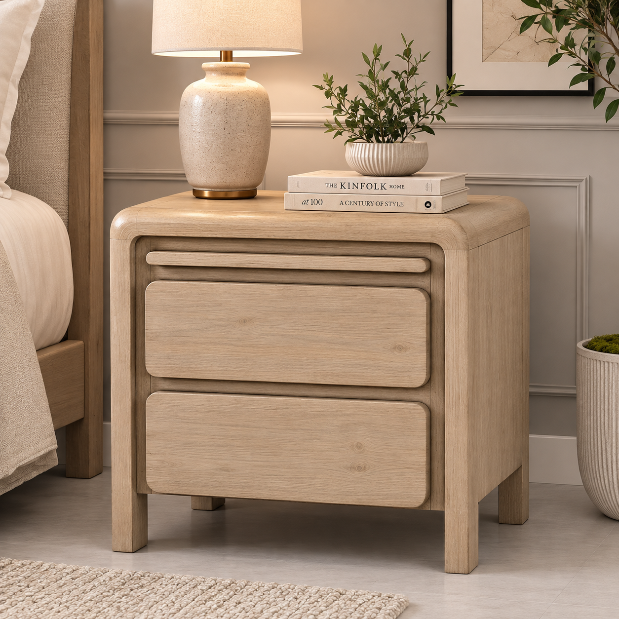 Fremont 2 Drawer Nightstand - Scrubbed Teak