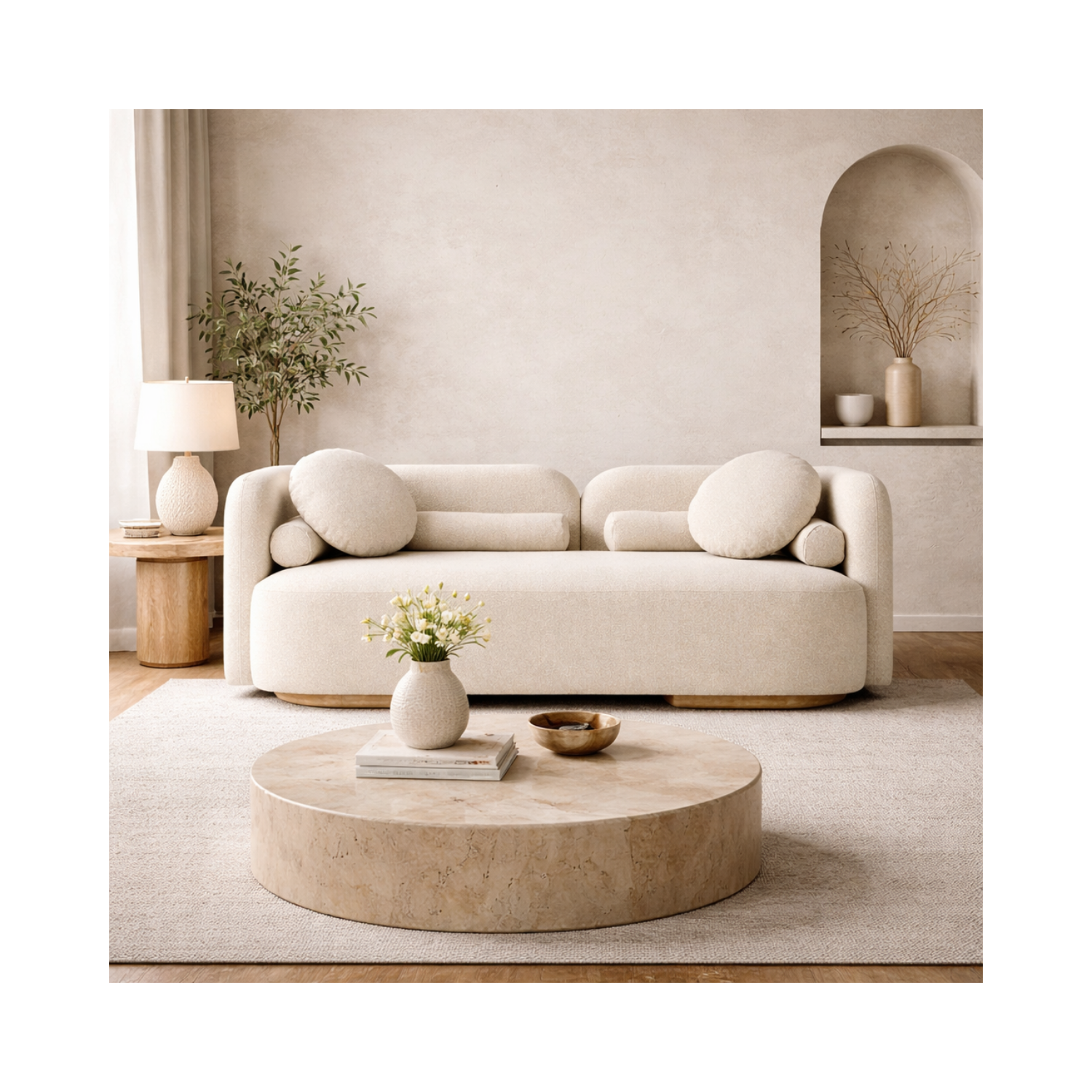 Freya Premium Boucle Fabric Sofa