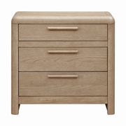 Furano Three Drawer Ash Wood Nightstand in Ginger