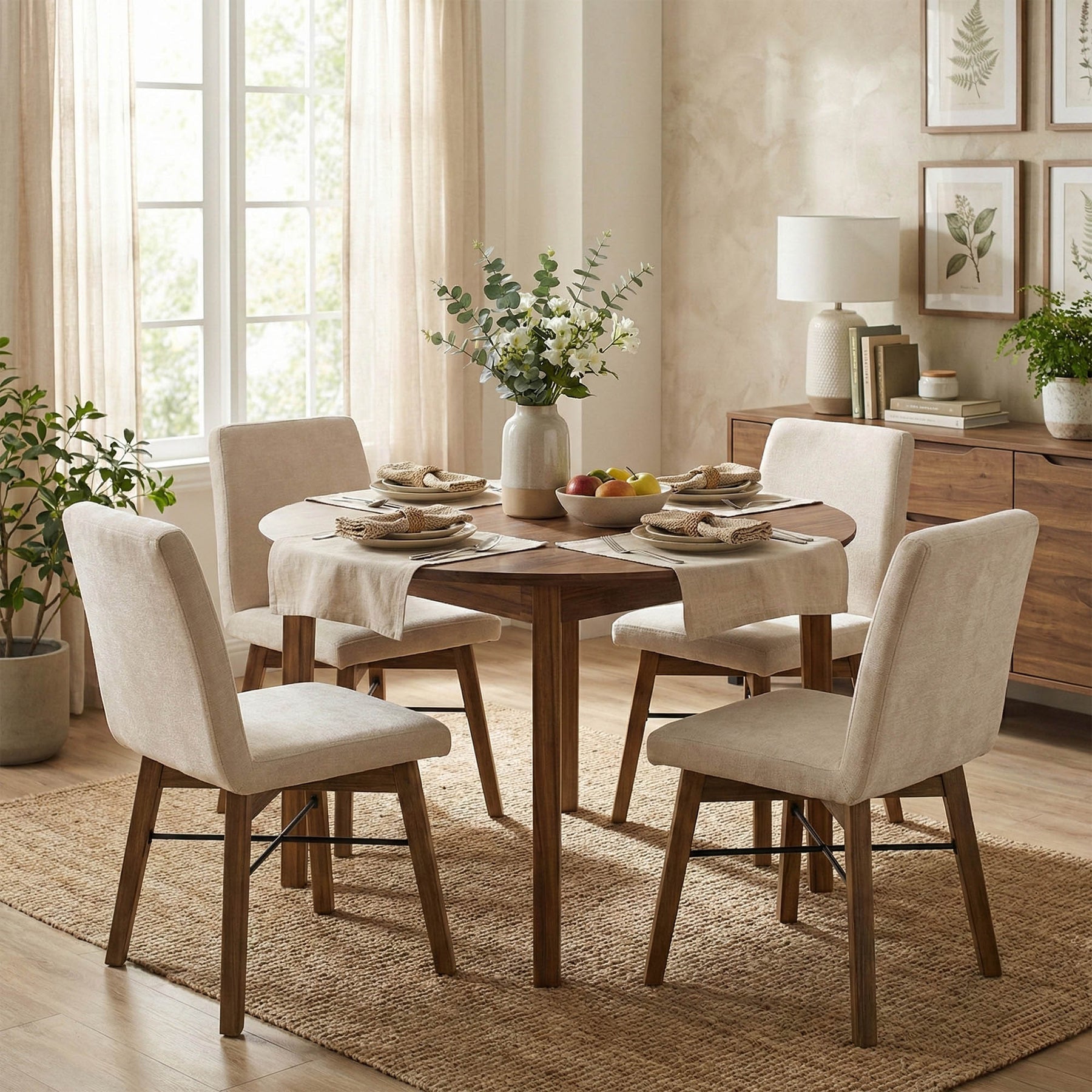 Elvyn Round Dining Table – Warm Pecan