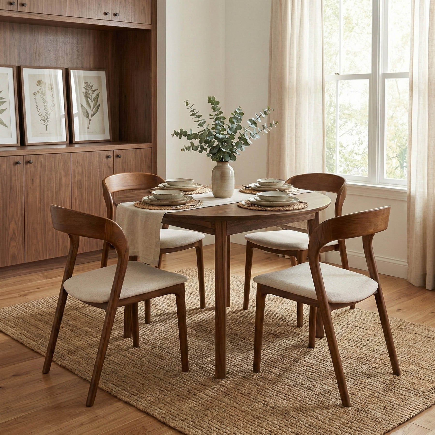 Elvyn Round Dining Table – Warm Pecan