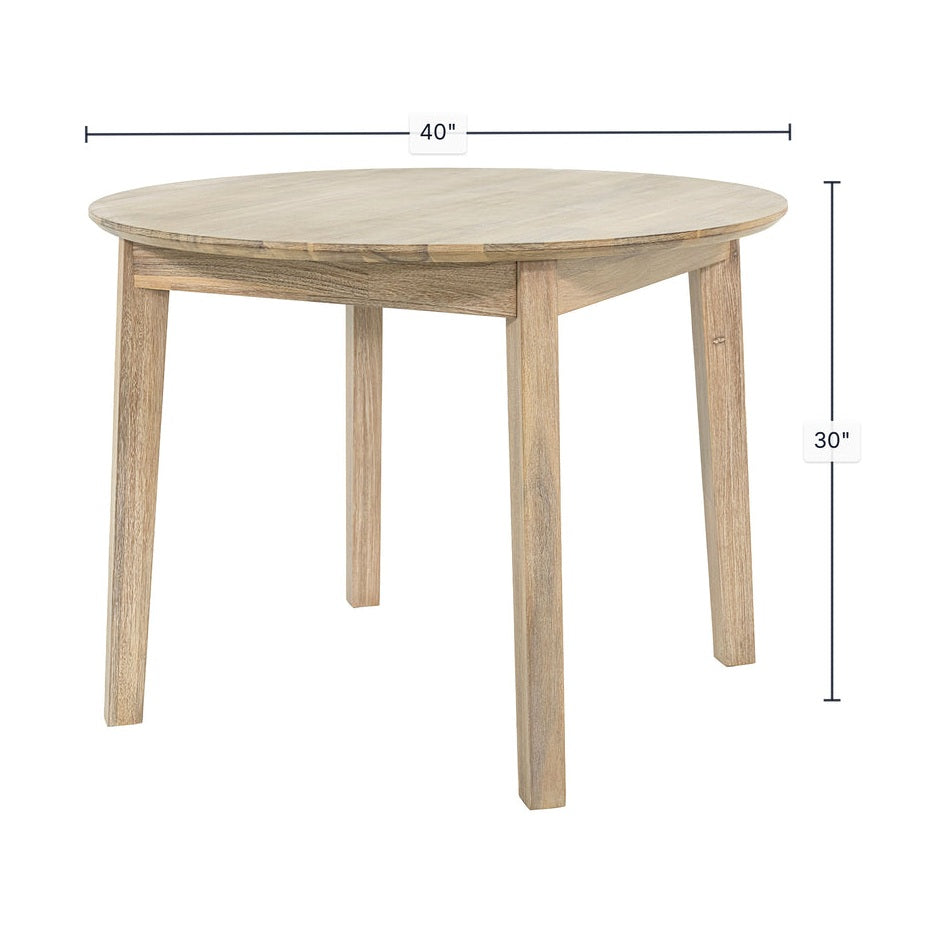 Elvyn Round Dining Table – Light Driftwood
