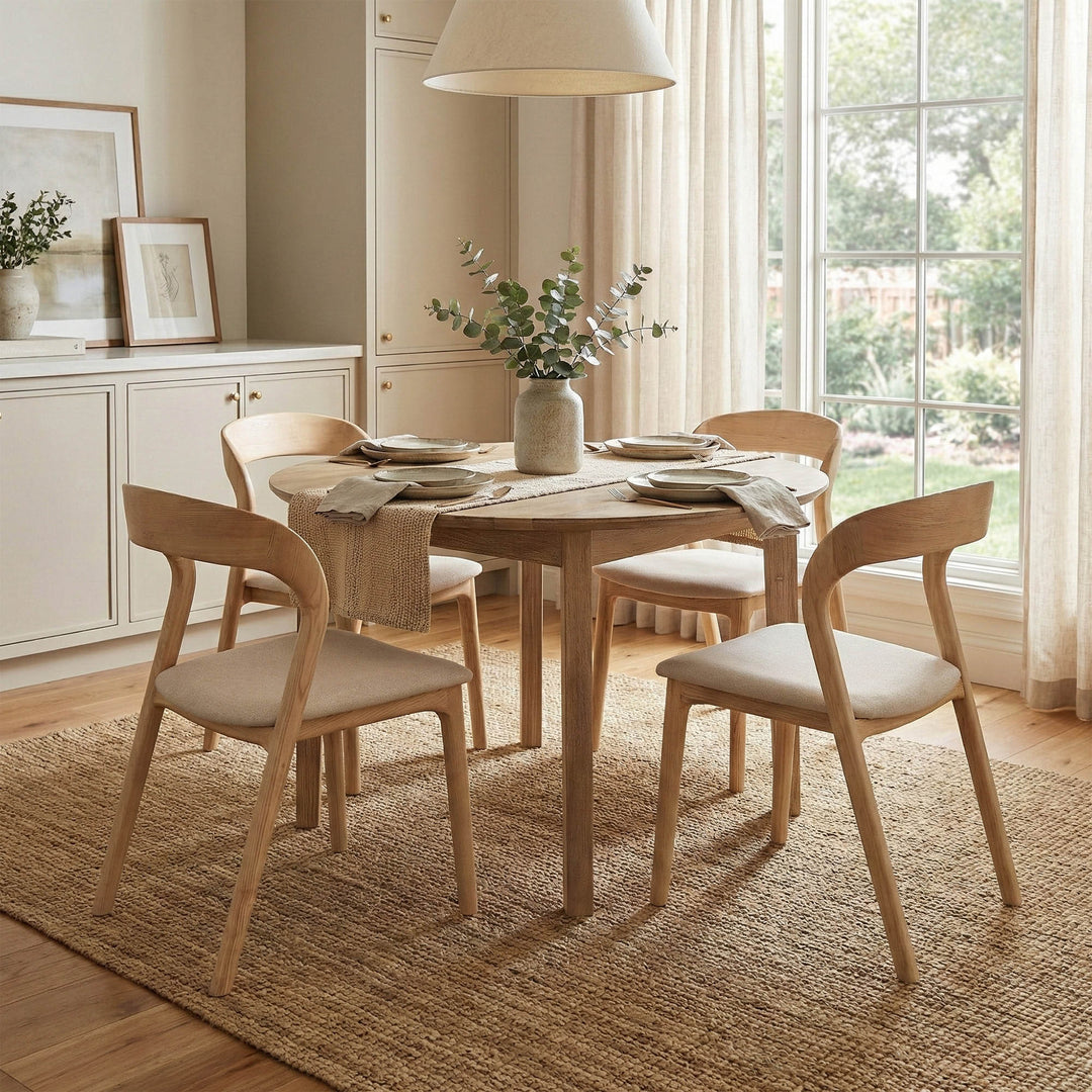 Elvyn Round Dining Table – Light Driftwood