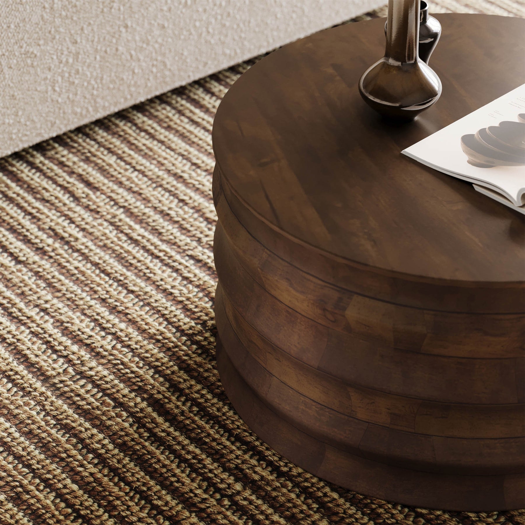 Global Coffee Table – Solid Mango Wood | Walnut Finish