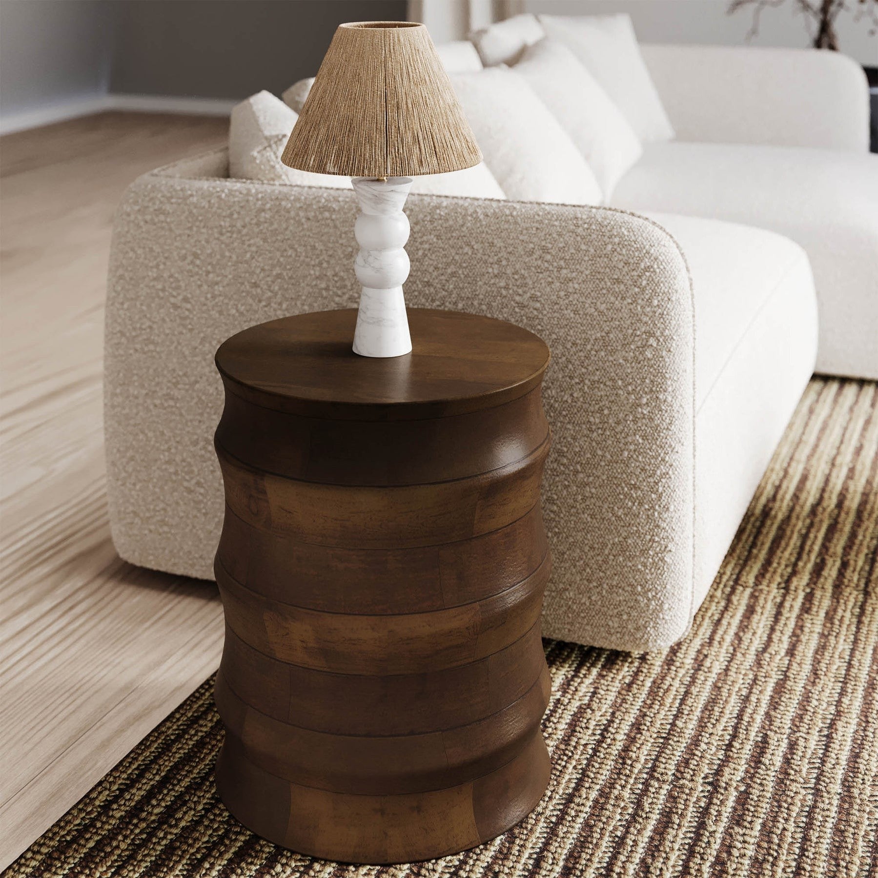 Global Side Table – Solid Mango Wood | Walnut Finish