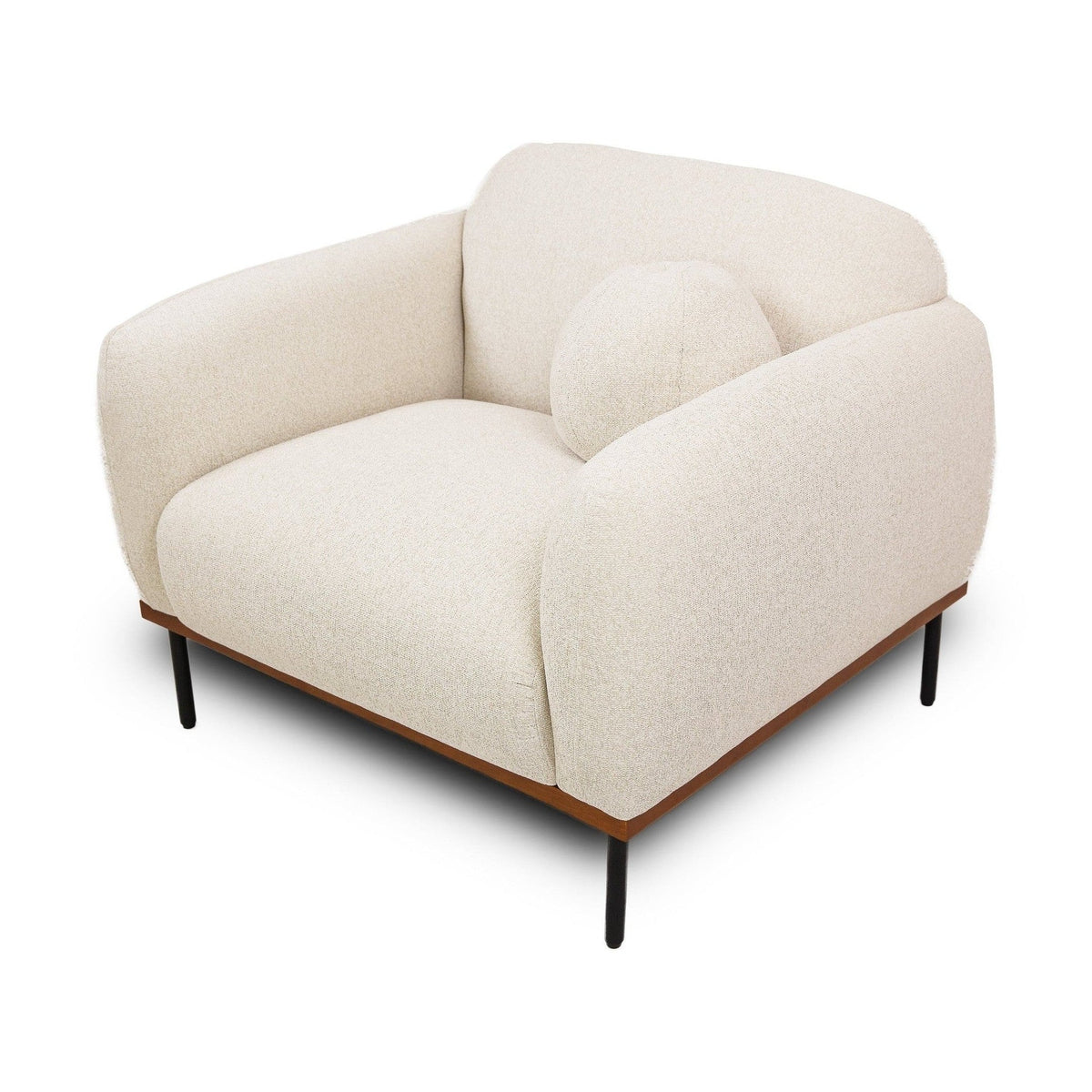 Genea Accent Chair with Premium Believe Fabric - Beige - Skyview Edmonton
