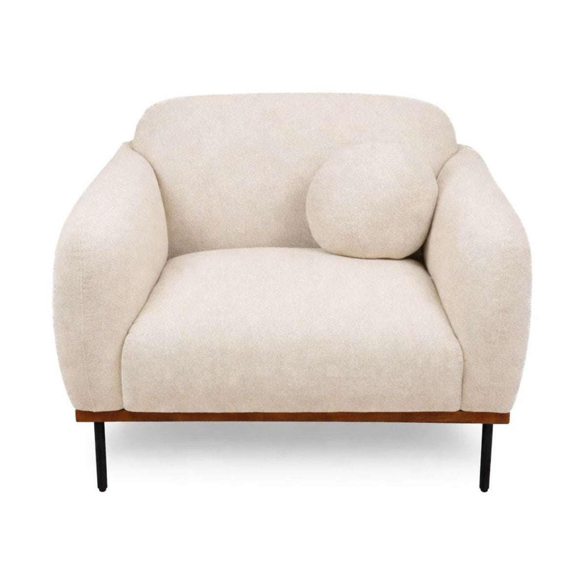 Genea Accent Chair with Premium Believe Fabric - Beige