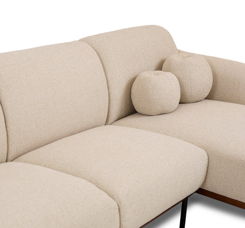 Genea Sectional with Premium Believe Fabric - Beige