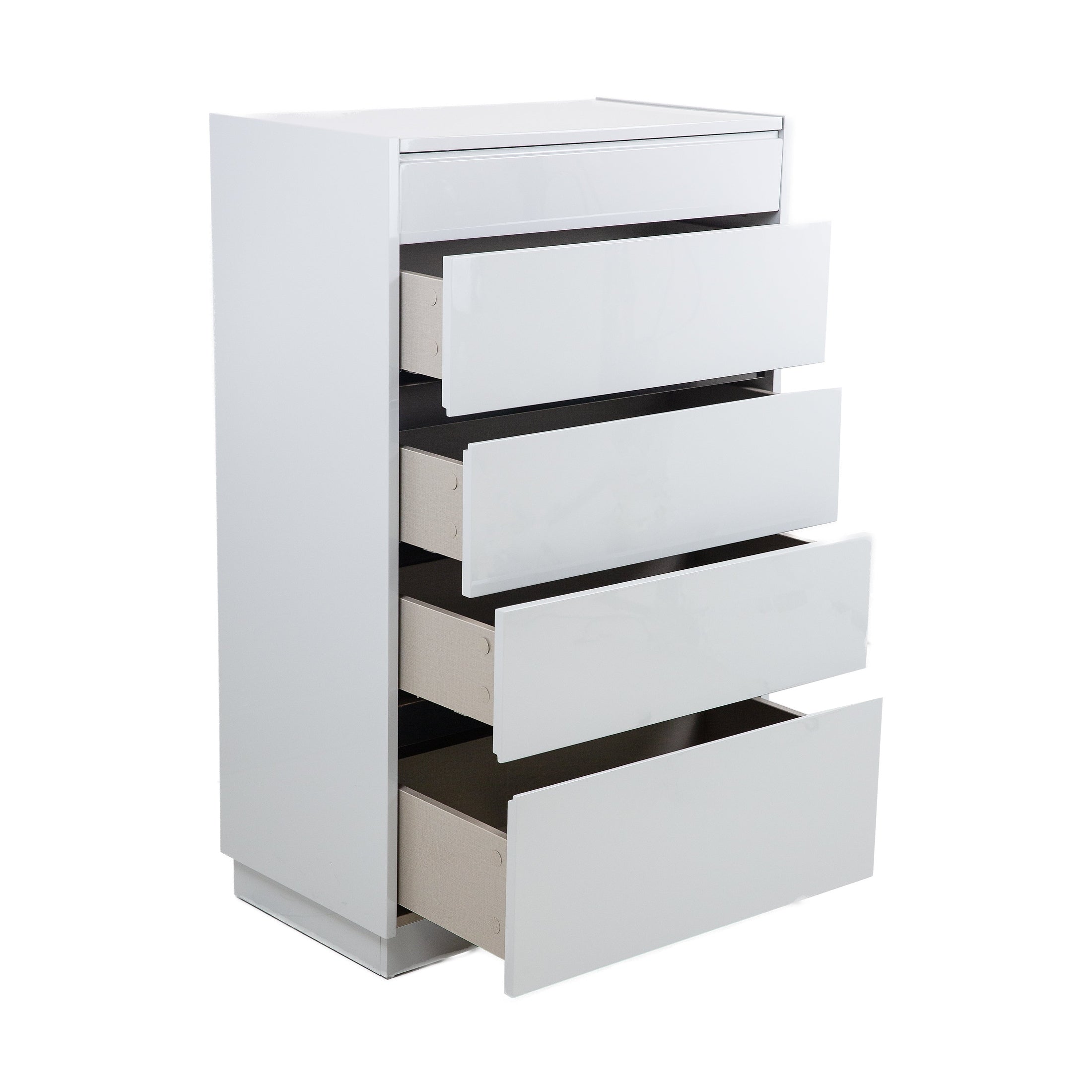 Gilly Grey Glossy Finish Bedroom Chest