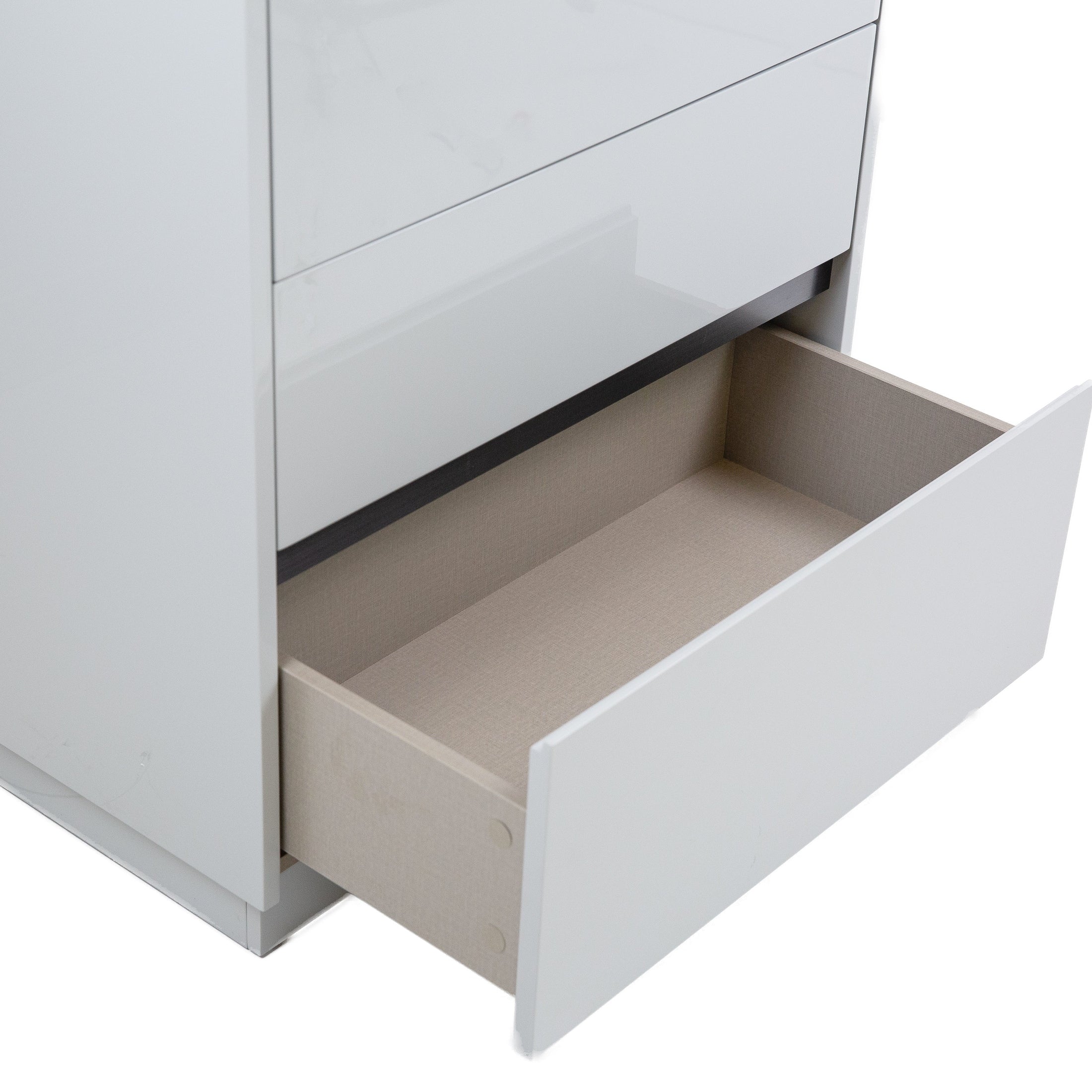 Gilly Grey Glossy Finish Bedroom Chest