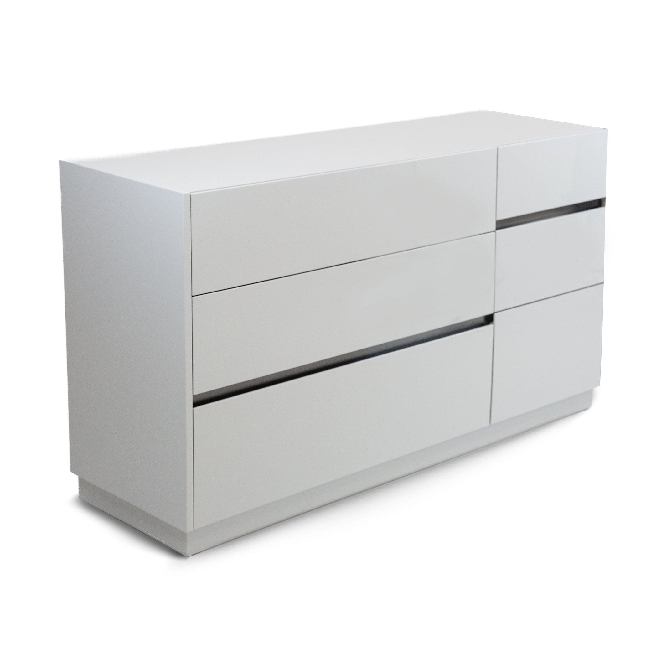Gilly Grey Glossy Finish Bedroom Dresser