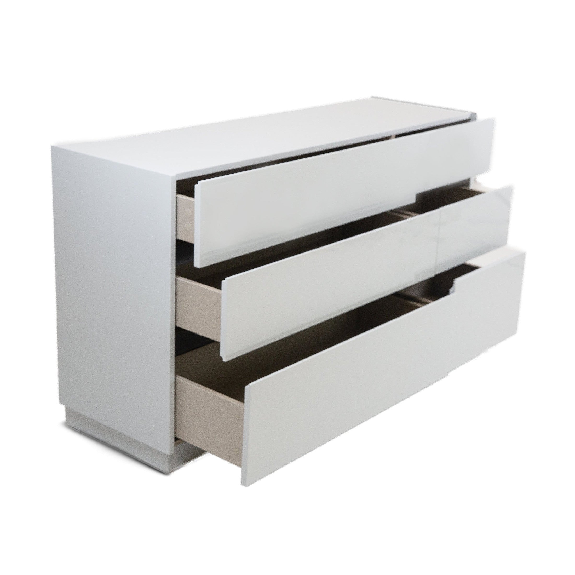 Gilly Grey Glossy Finish Bedroom Dresser