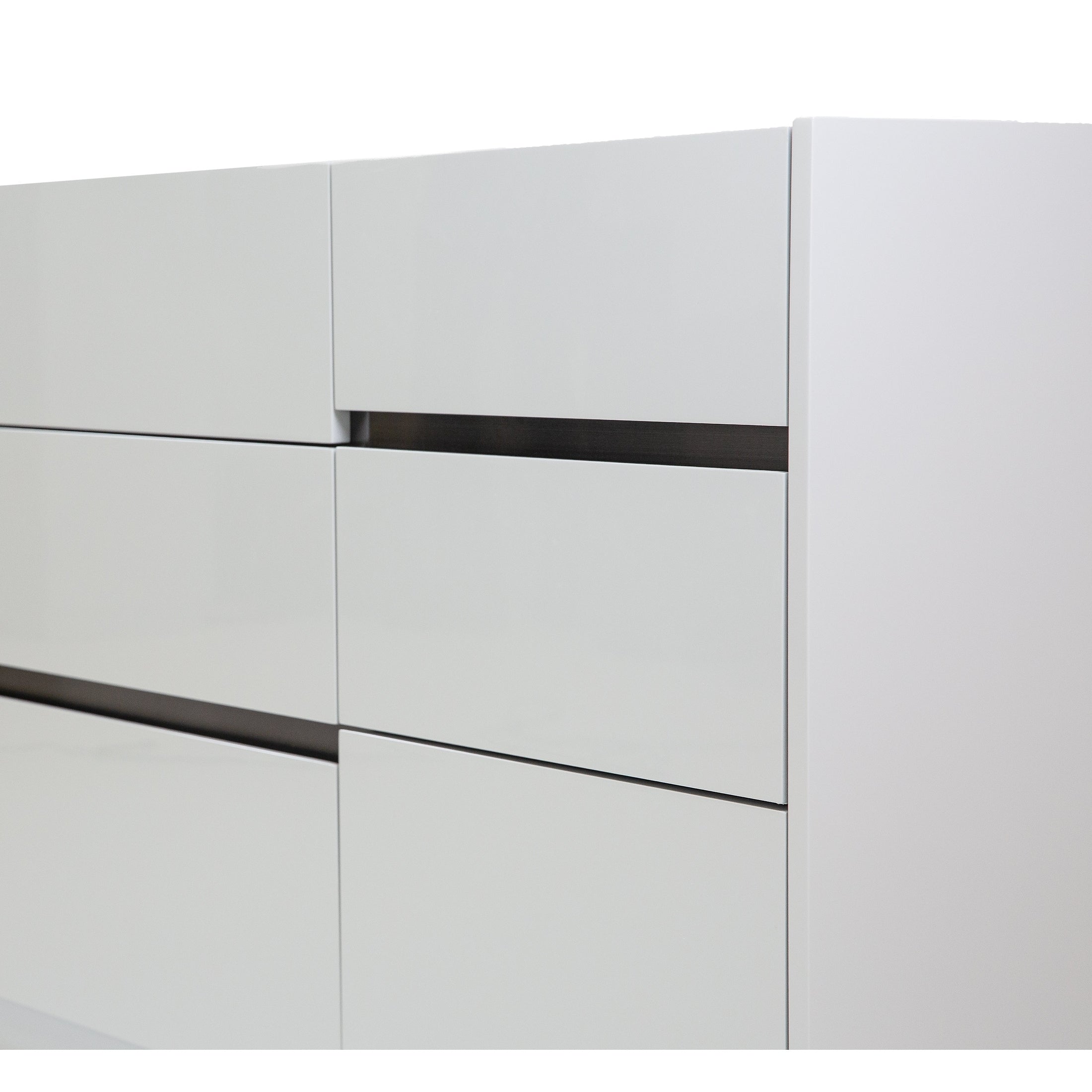 Gilly Grey Glossy Finish Bedroom Dresser