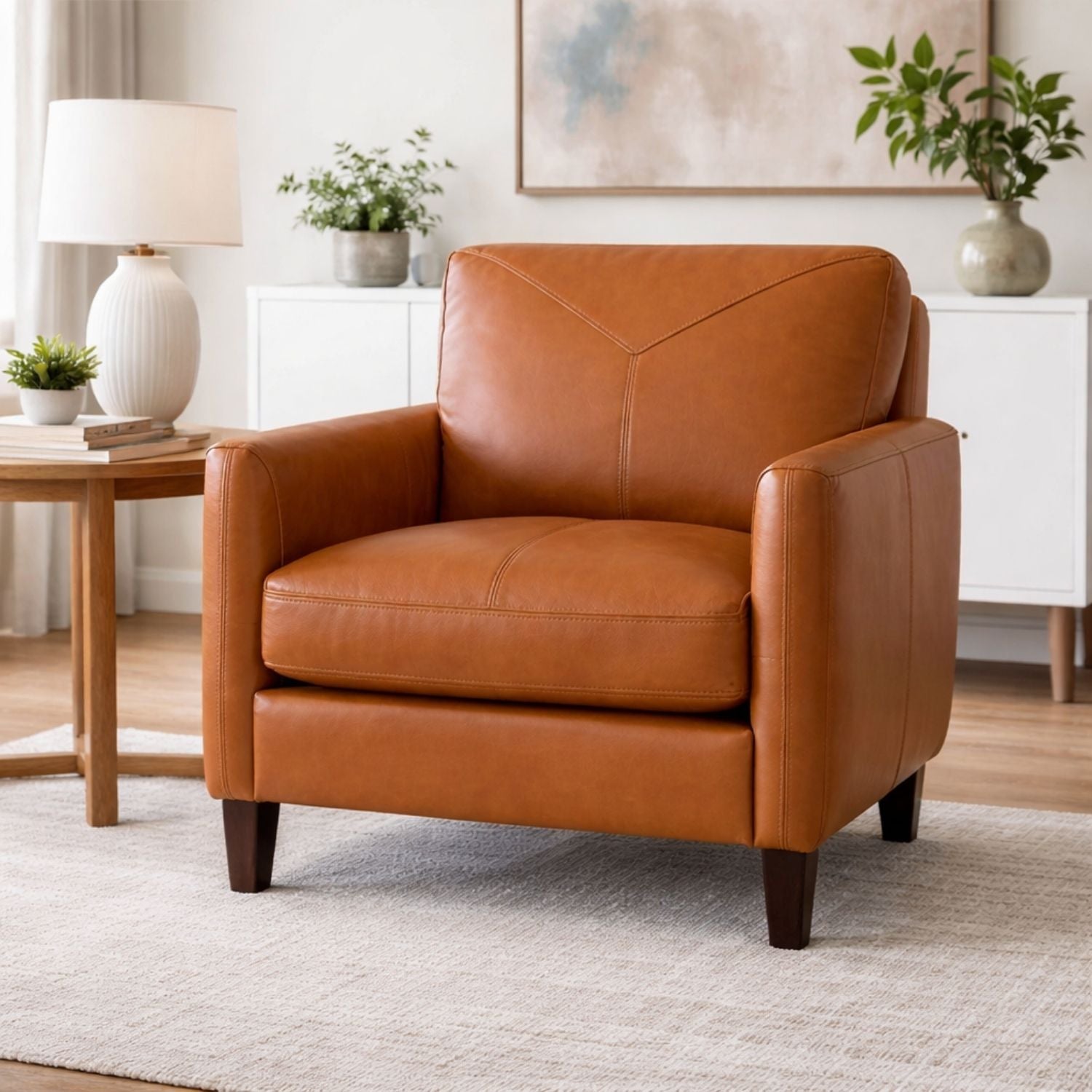 Glenwood Genuine Leather Accent Chair