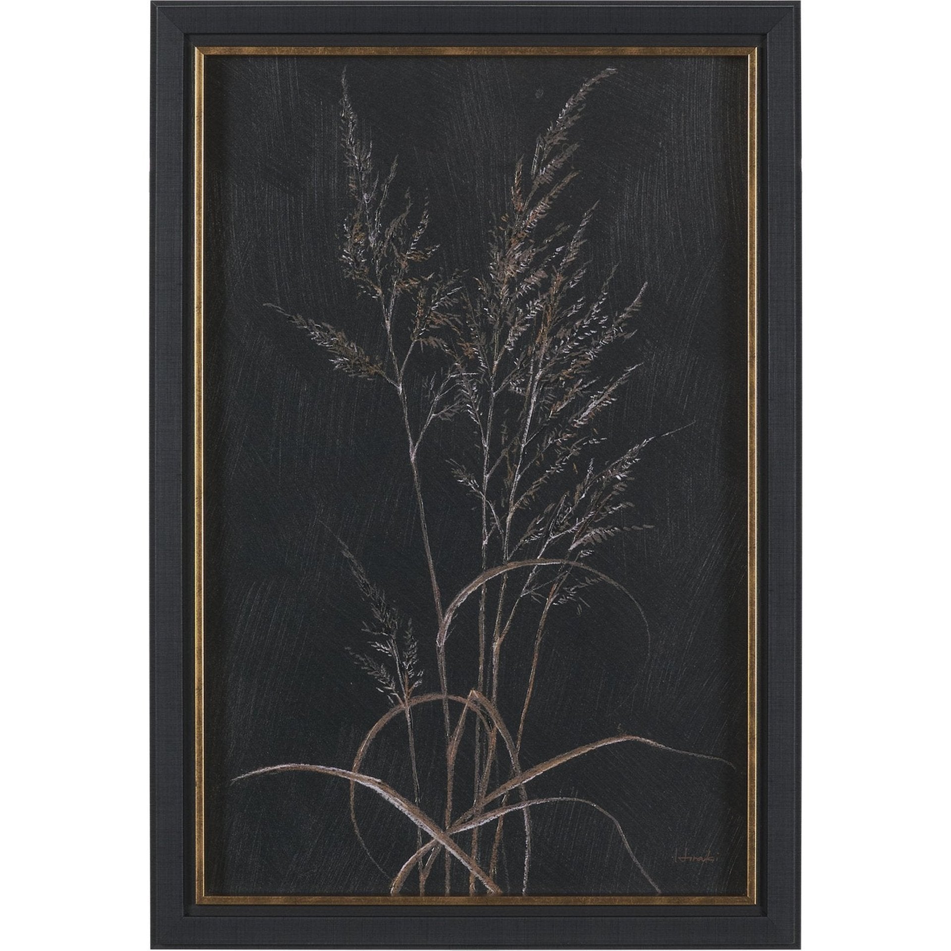 Golden Grasses Textured Framed Artwork Matted