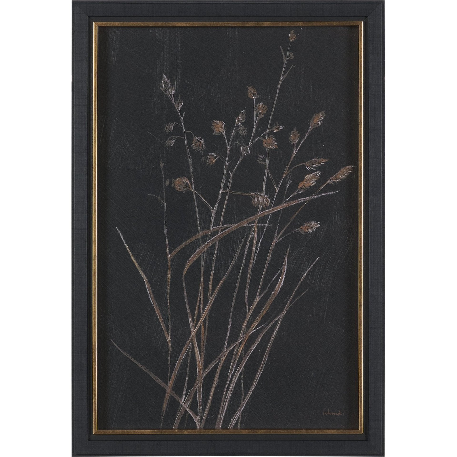 Golden Grasses Textured Framed Artwork Matted
