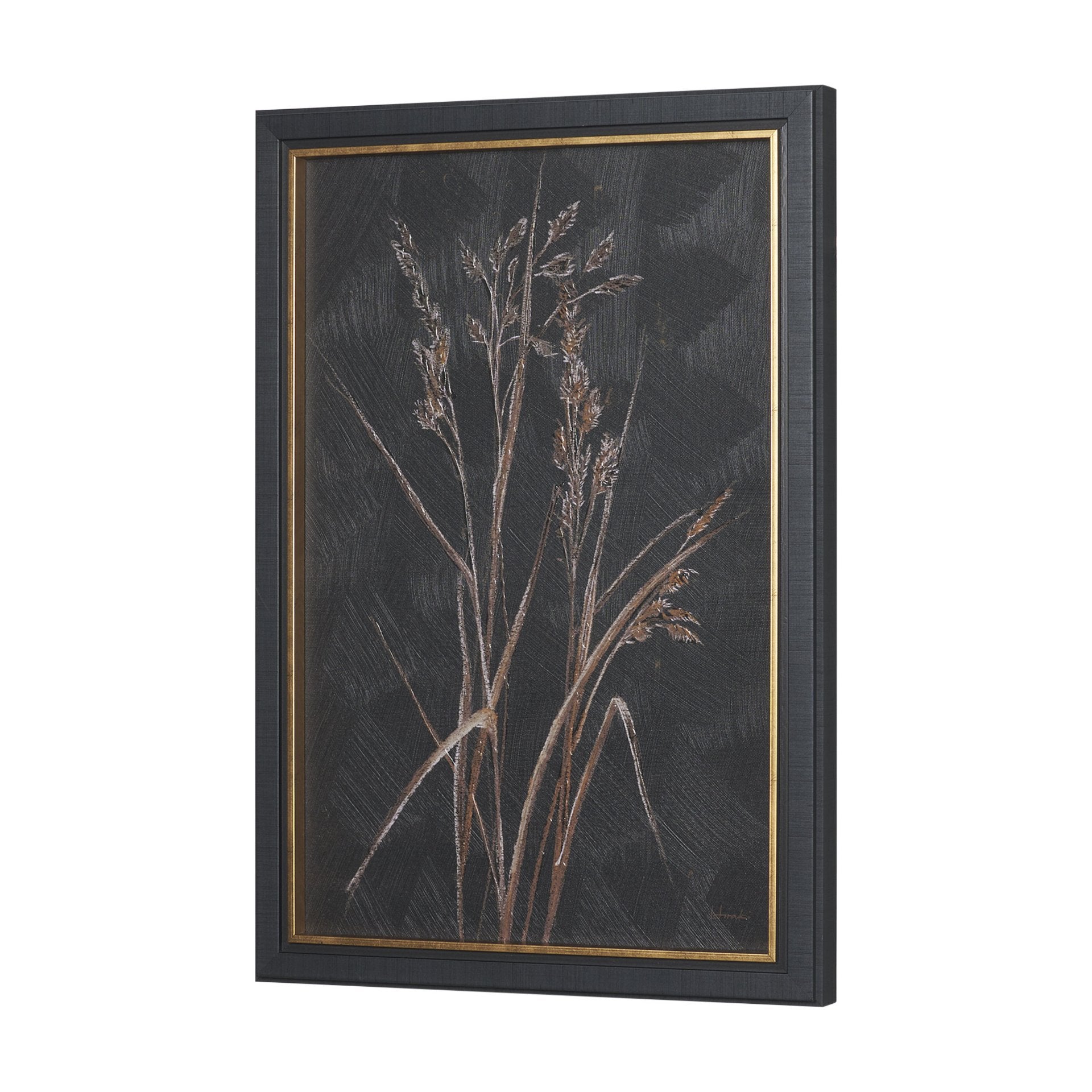 Golden Grasses Textured Framed Artwork Matted