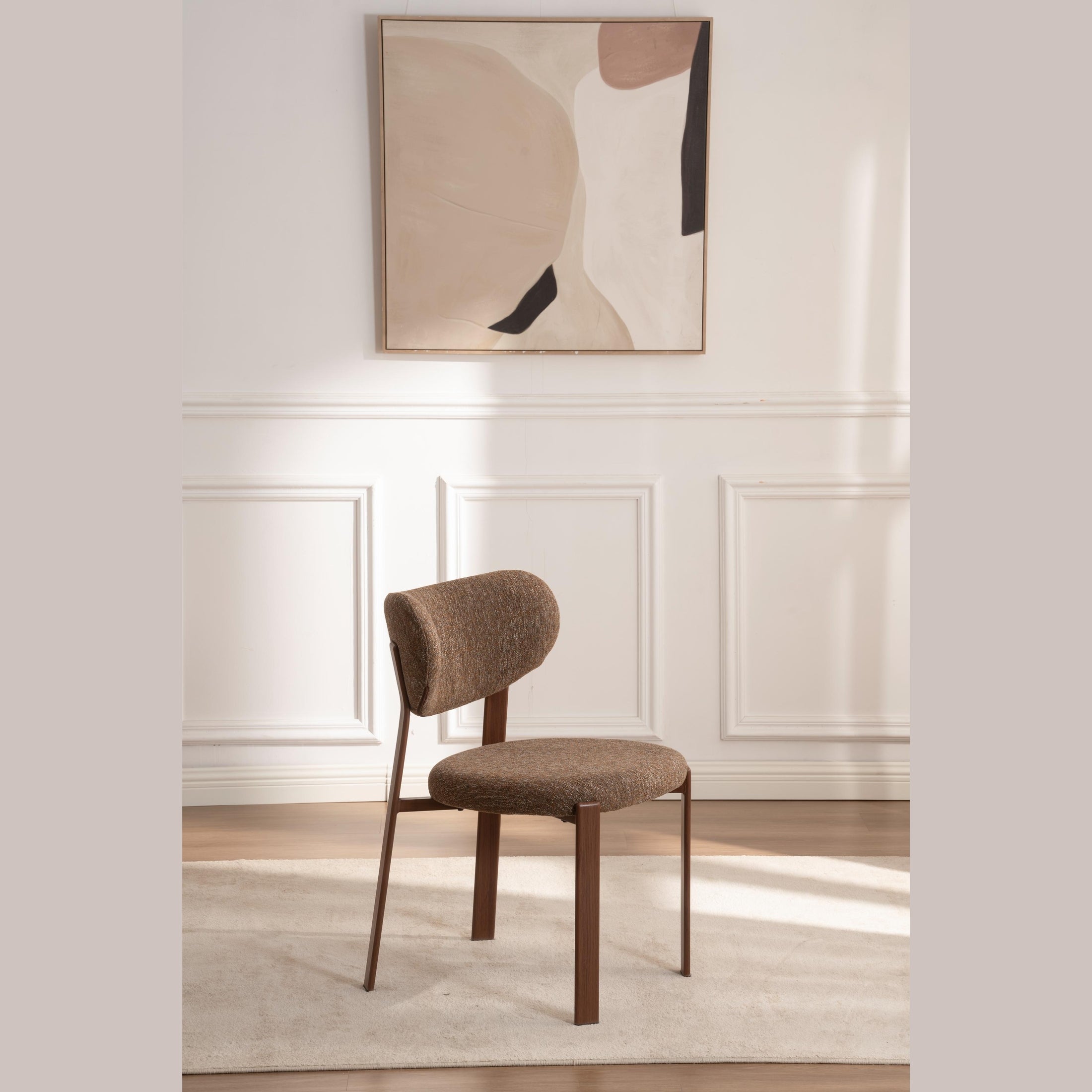 Kofi Upholstered Dining Chair with Walnut Finish Legs