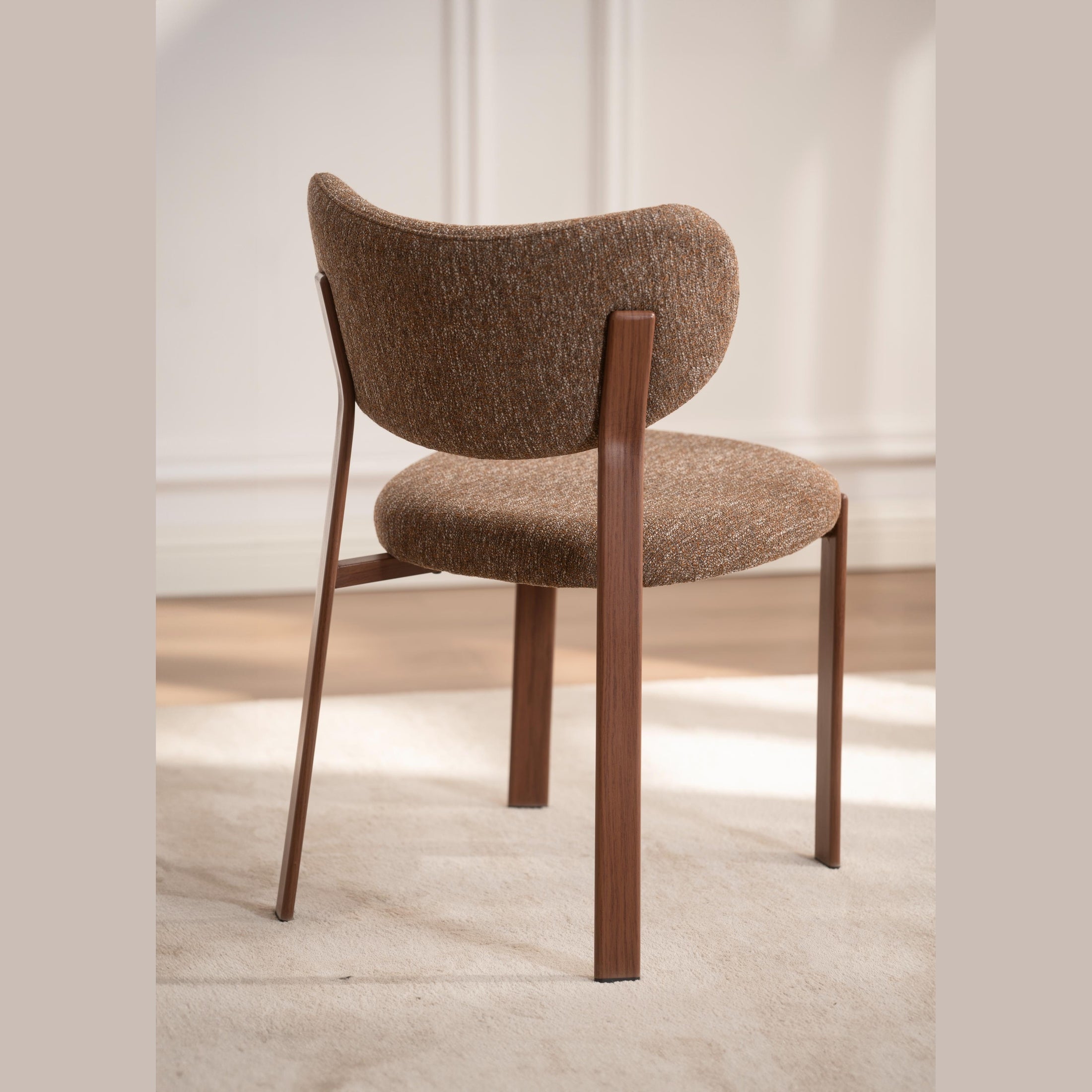 Kofi Upholstered Dining Chair with Walnut Finish Legs