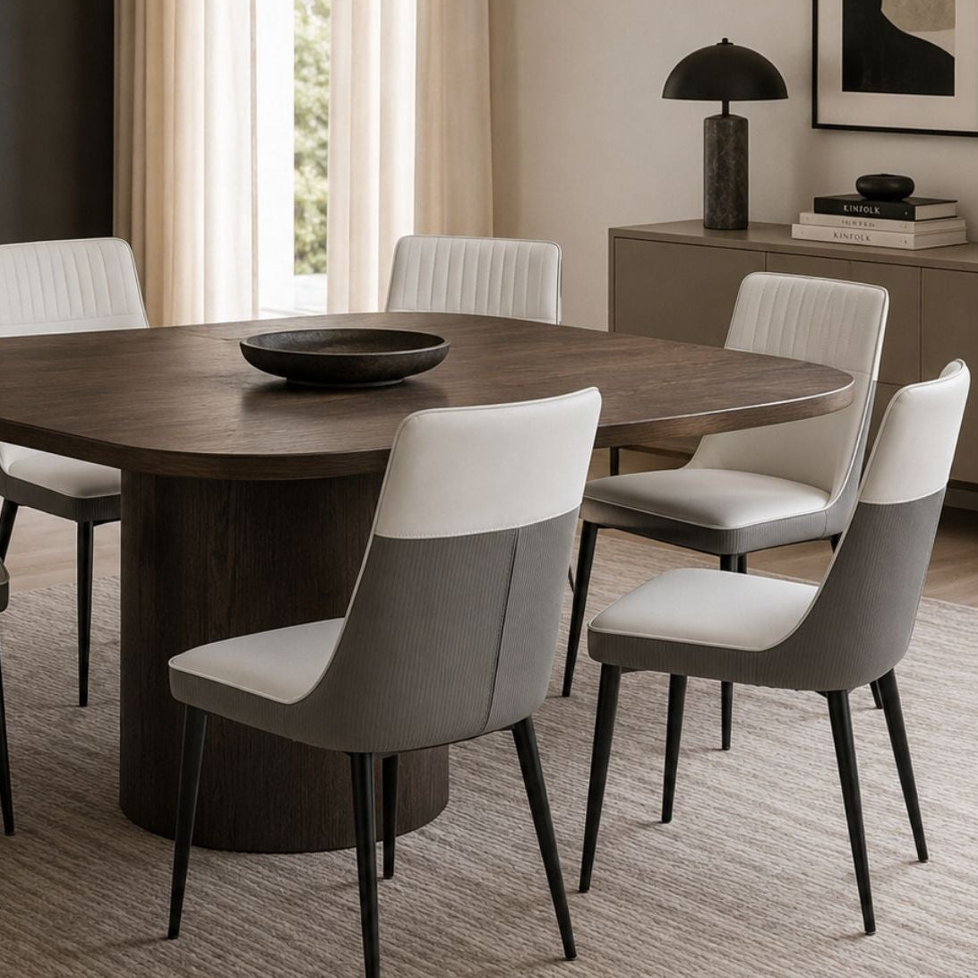 Harmen Two Tone Dining Chair - Faux Leather