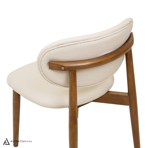 Harper Genuine Leather Dining Chair - Frost
