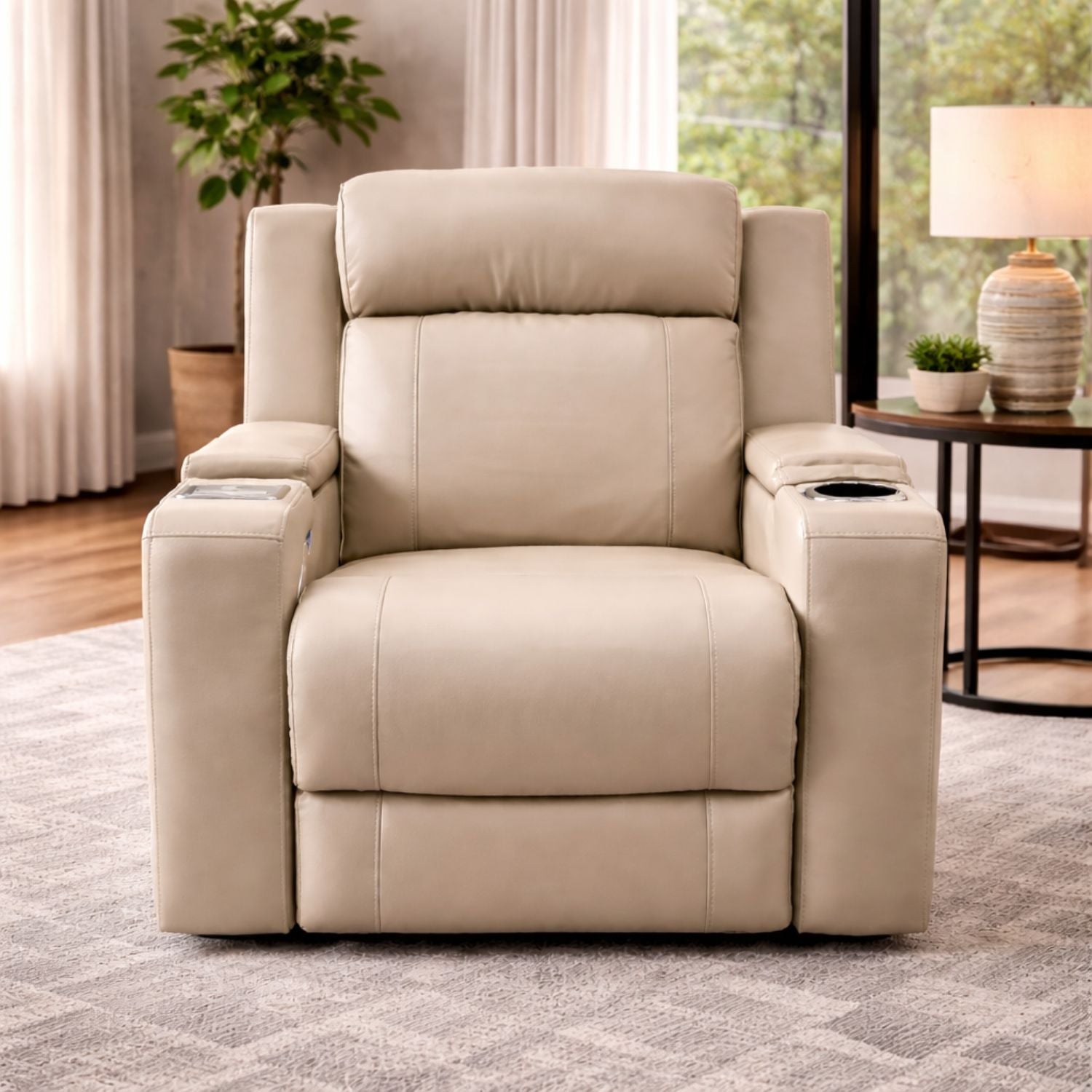 Harper Power Recliner Chair - Leather Gel