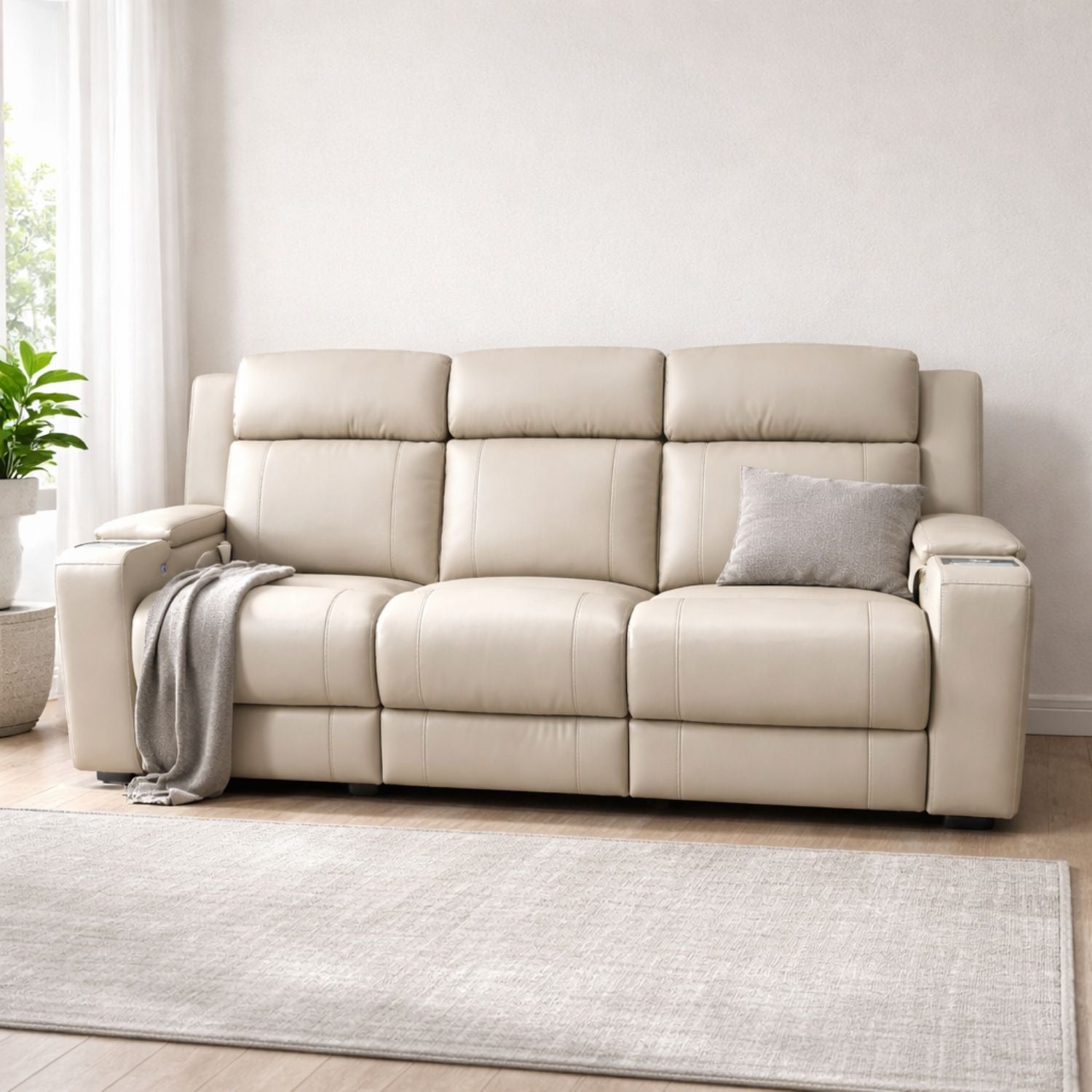 Harper Power Recliner Sofa - Leather Gel