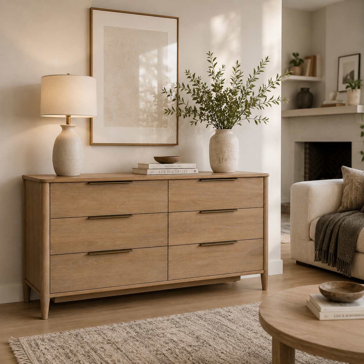 Helora 6 Drawer Dresser - Sand