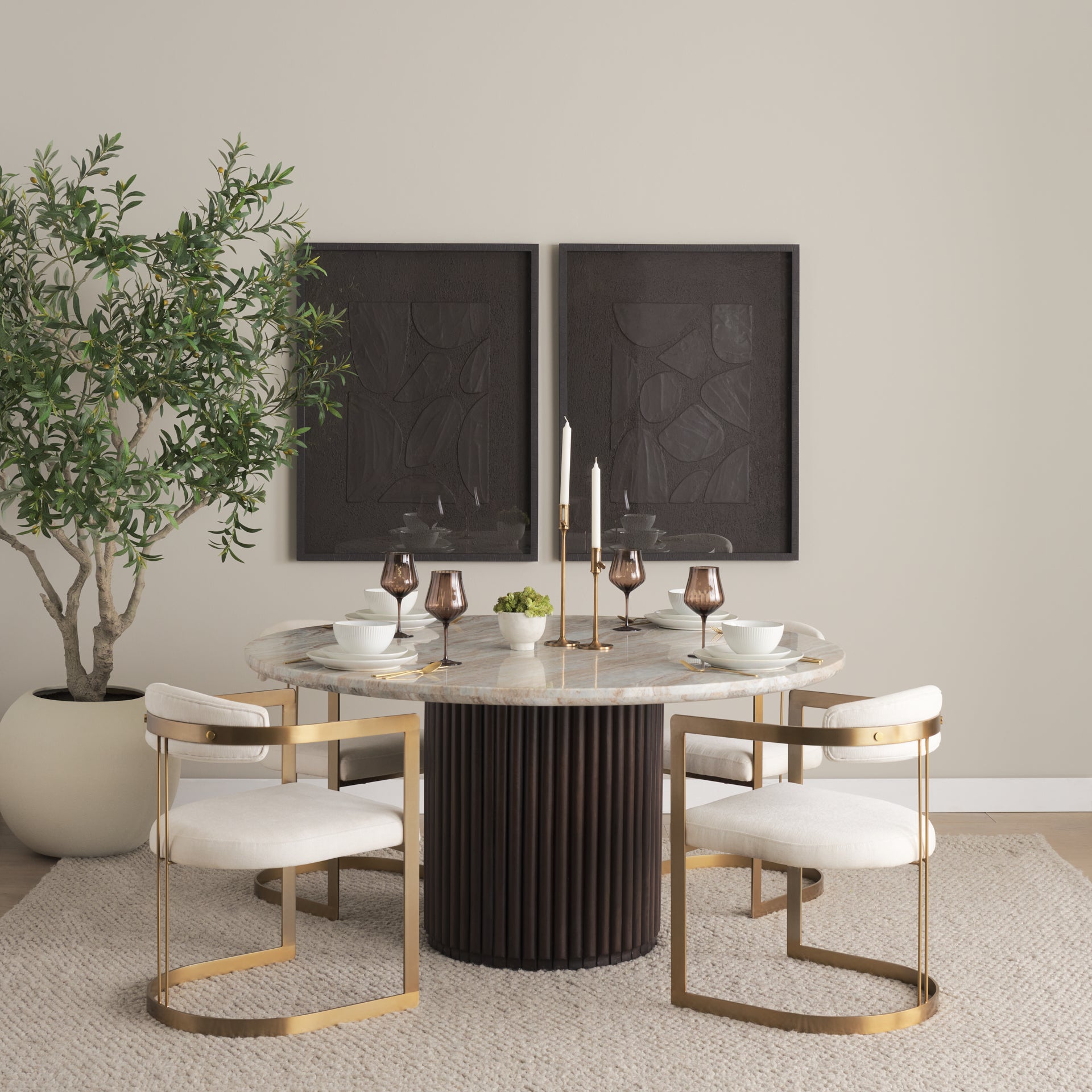 Hollyfield Cream Fabric Dining Chair