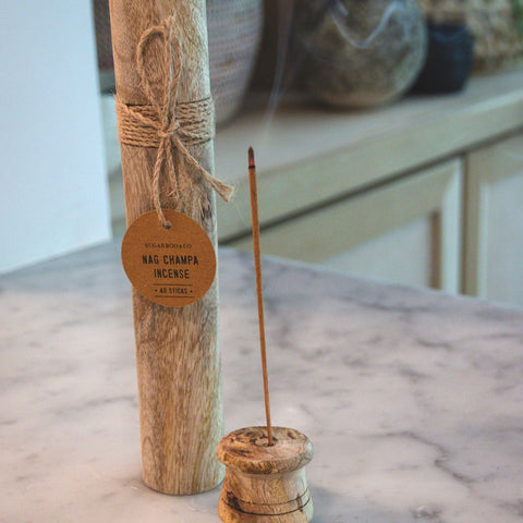 Nag Champa Incense in Wood Container - 40 Sticks