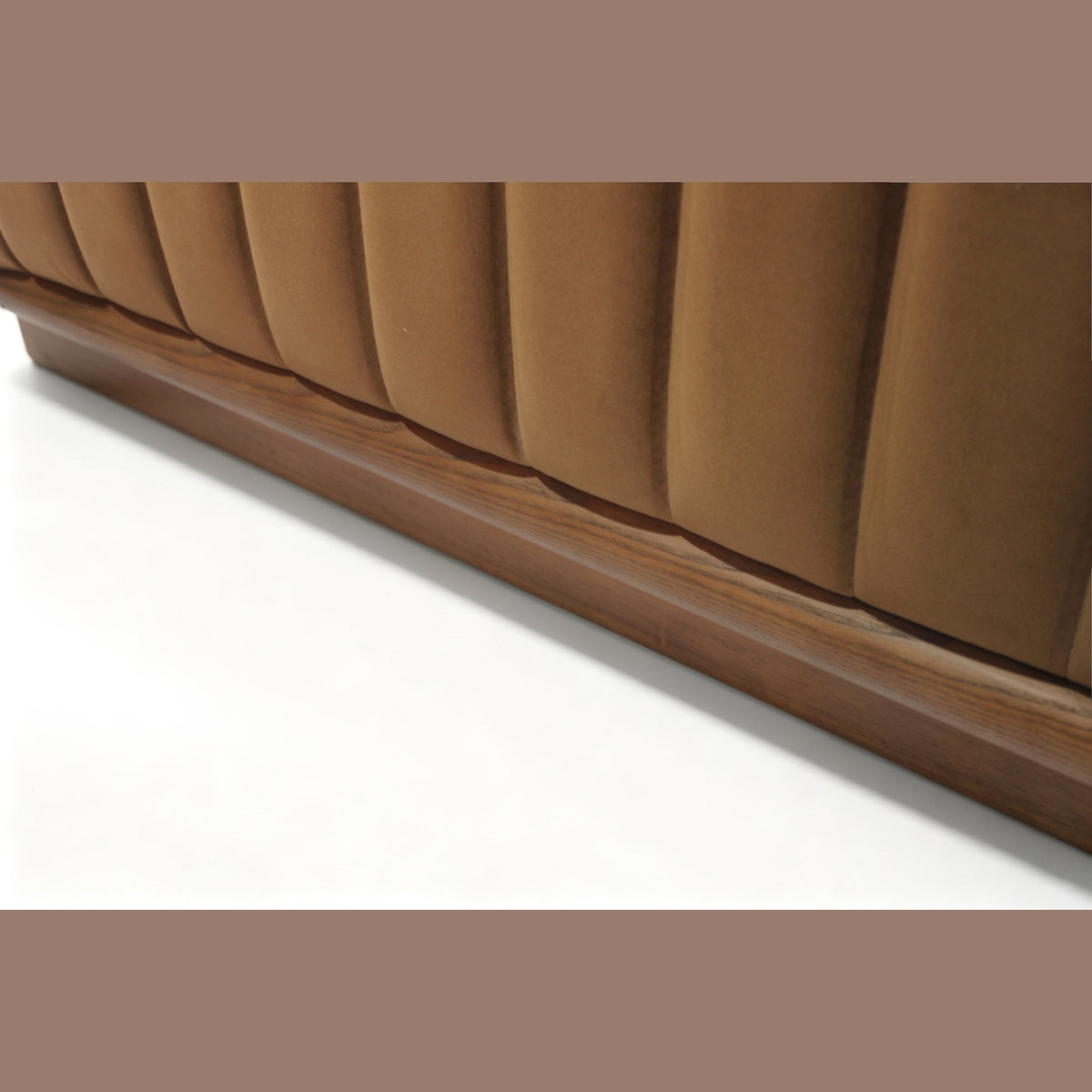 Elba 3-Seater Velvet Sofa with Wood Base – Bronze