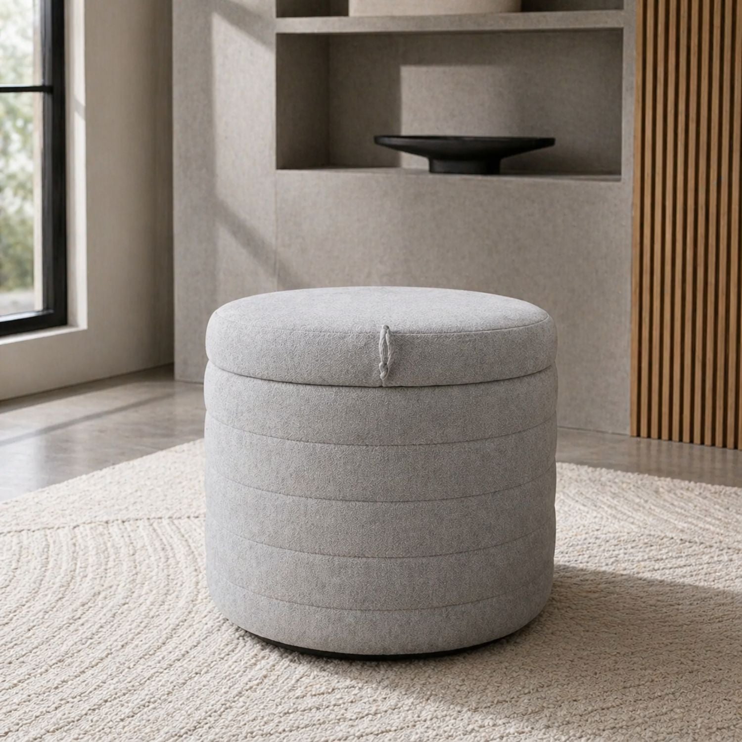 Illyra Storage Ottoman - Platinum
