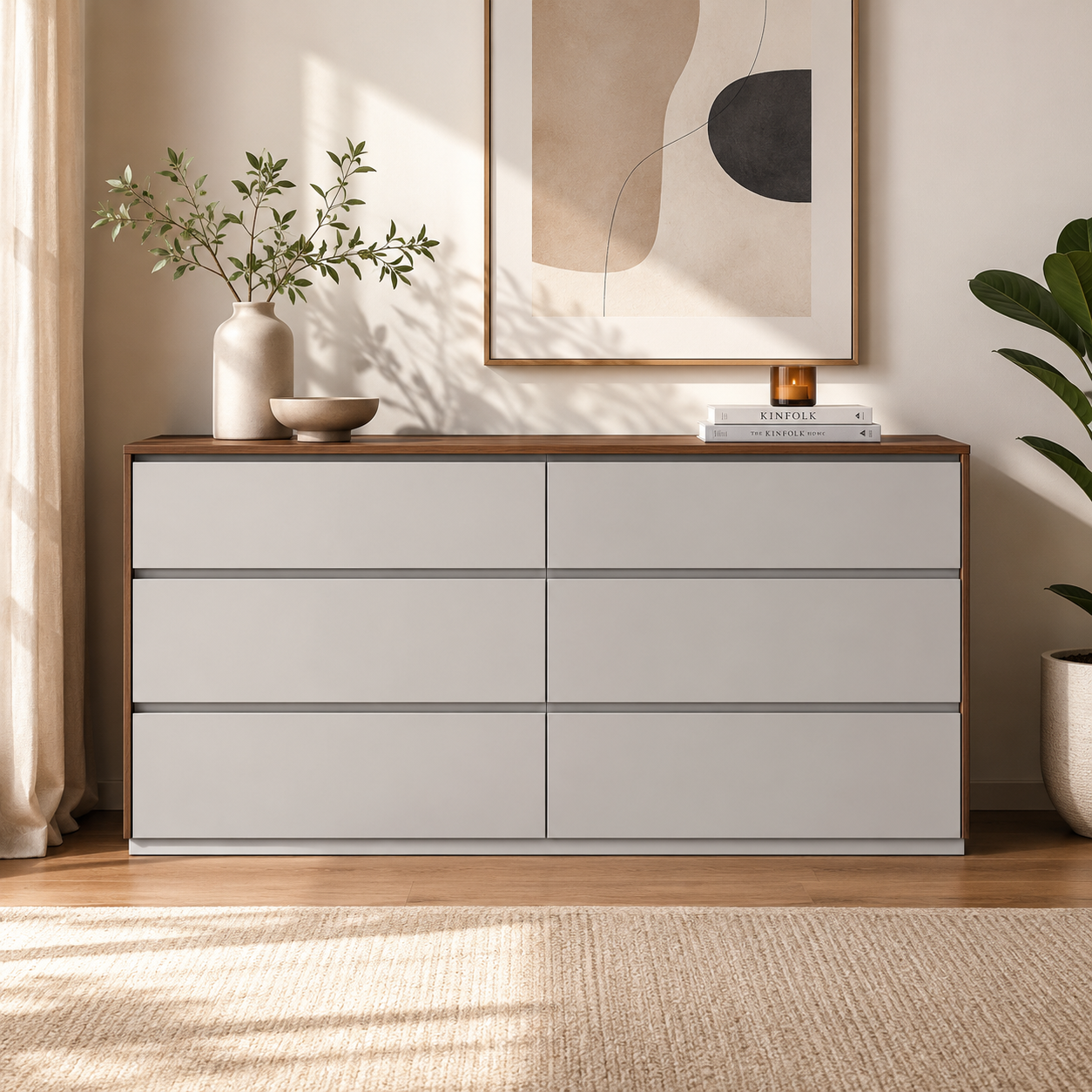 Irina Two Tone 6 Drawers Dresser