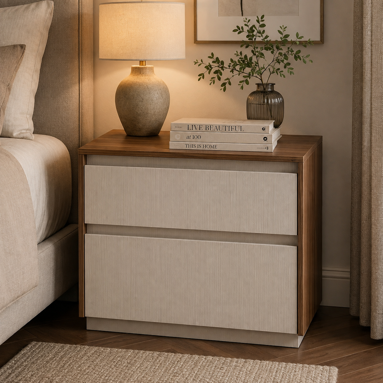 Irina Two Tone Night Stand