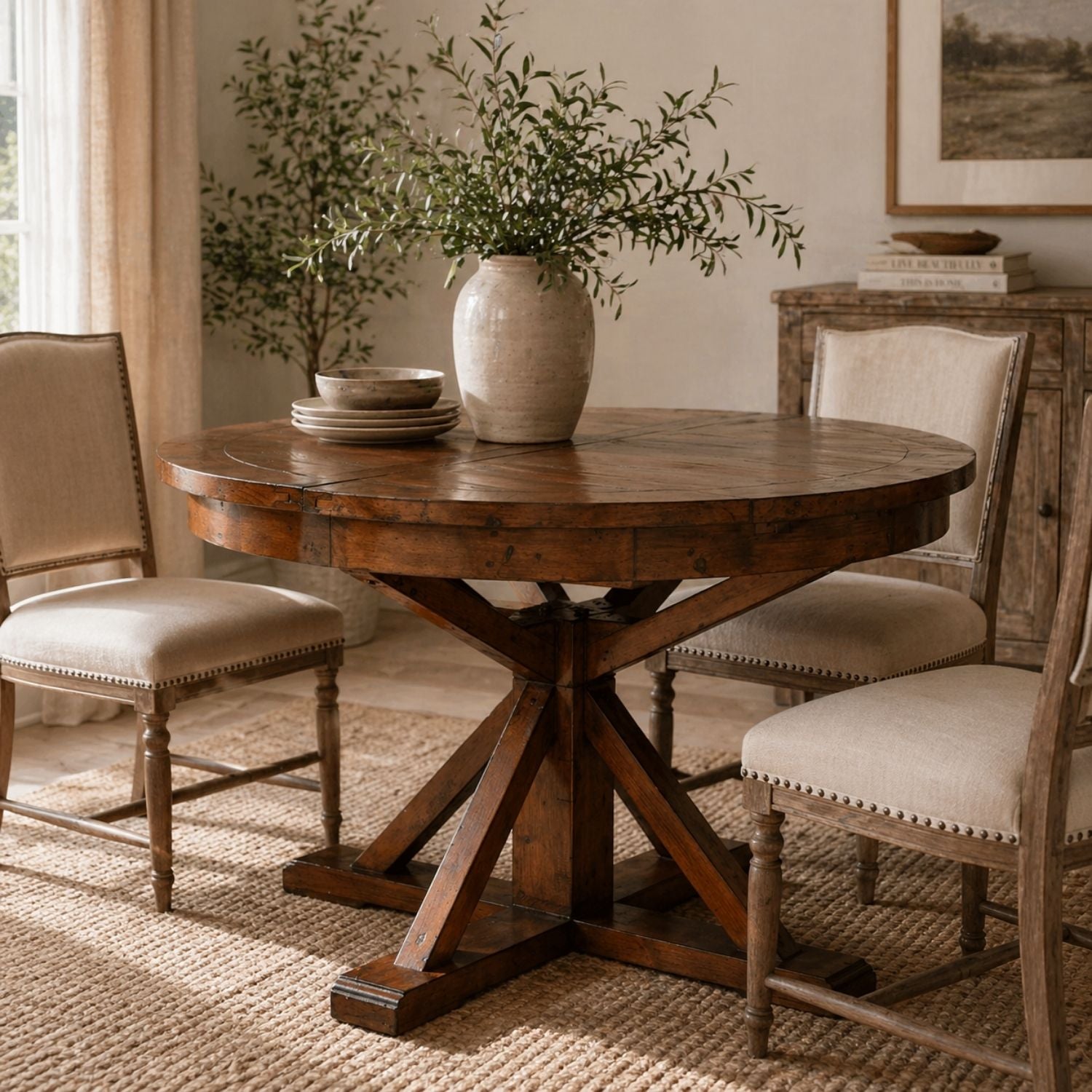 Irish Coast Round 47/63" Extension Dining Table - African Dusk