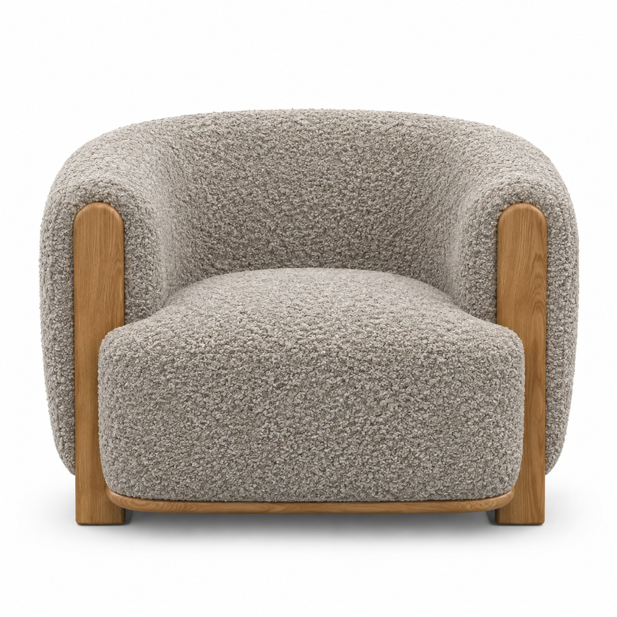 Leonie Sculptural Accent Chair – Pebble Boucle