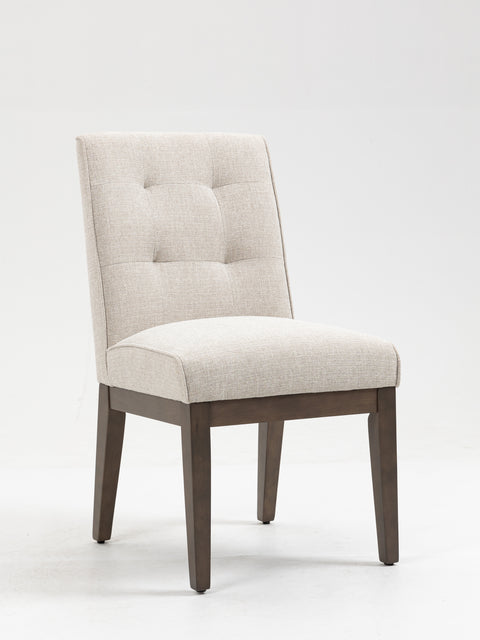Jia Side Dining Chair with Wooden Legs & Adjustable Caps