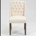 Noha Dining Chair with Wooden Legs - Sleek Design, Beige Color