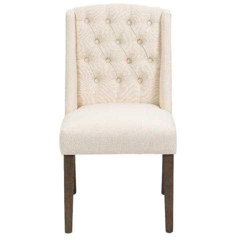 Noha Dining Chair with Wooden Legs - Beige Color