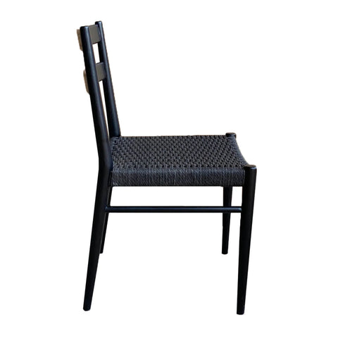 Jakarta Dining Chair - Black/Black Woven Seat