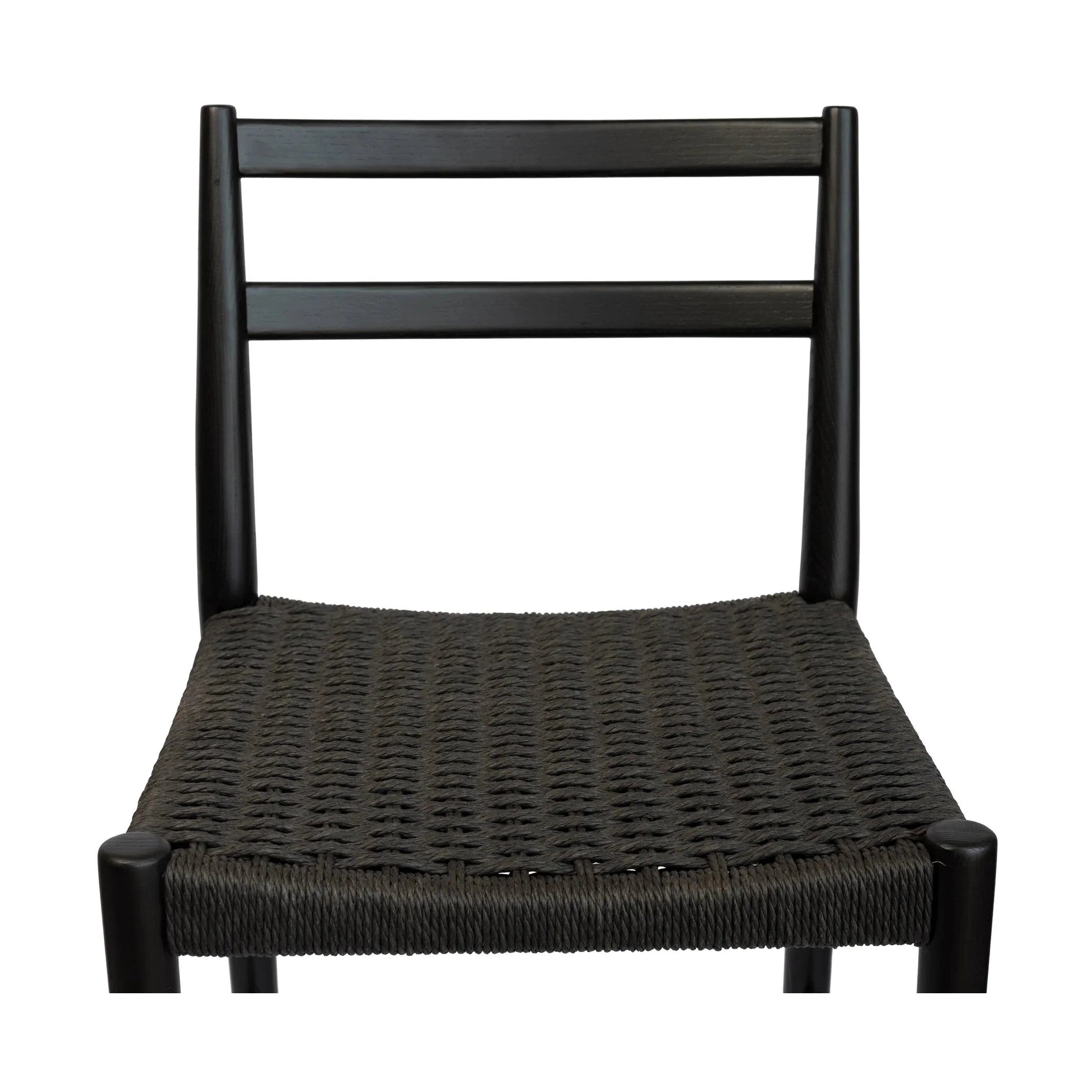 Varis Counter Stool with Back - Black Woven Seat