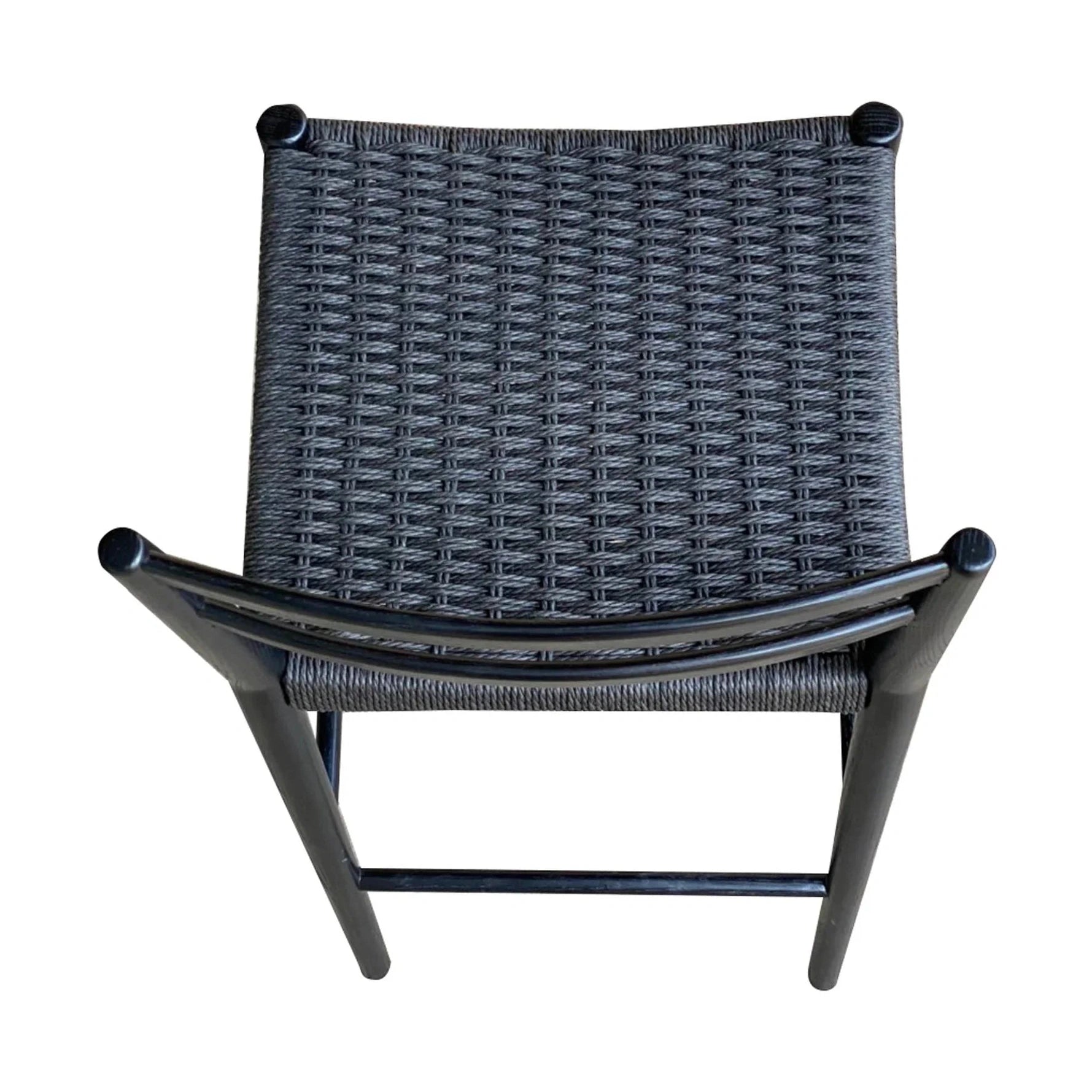 Varis Counter Stool with Back - Black Woven Seat