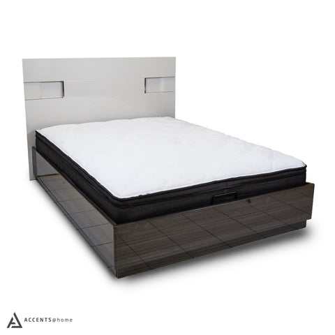 Janice Glossy Two Tone Queen Bed